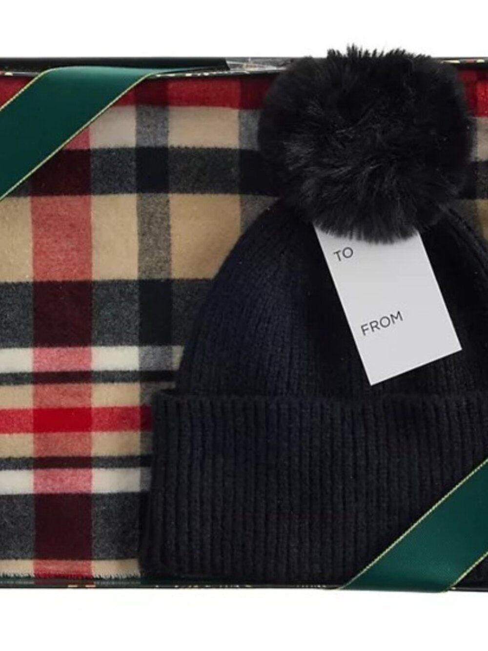 Women's Nine West Plaid Beanie & Scarf Gift Set